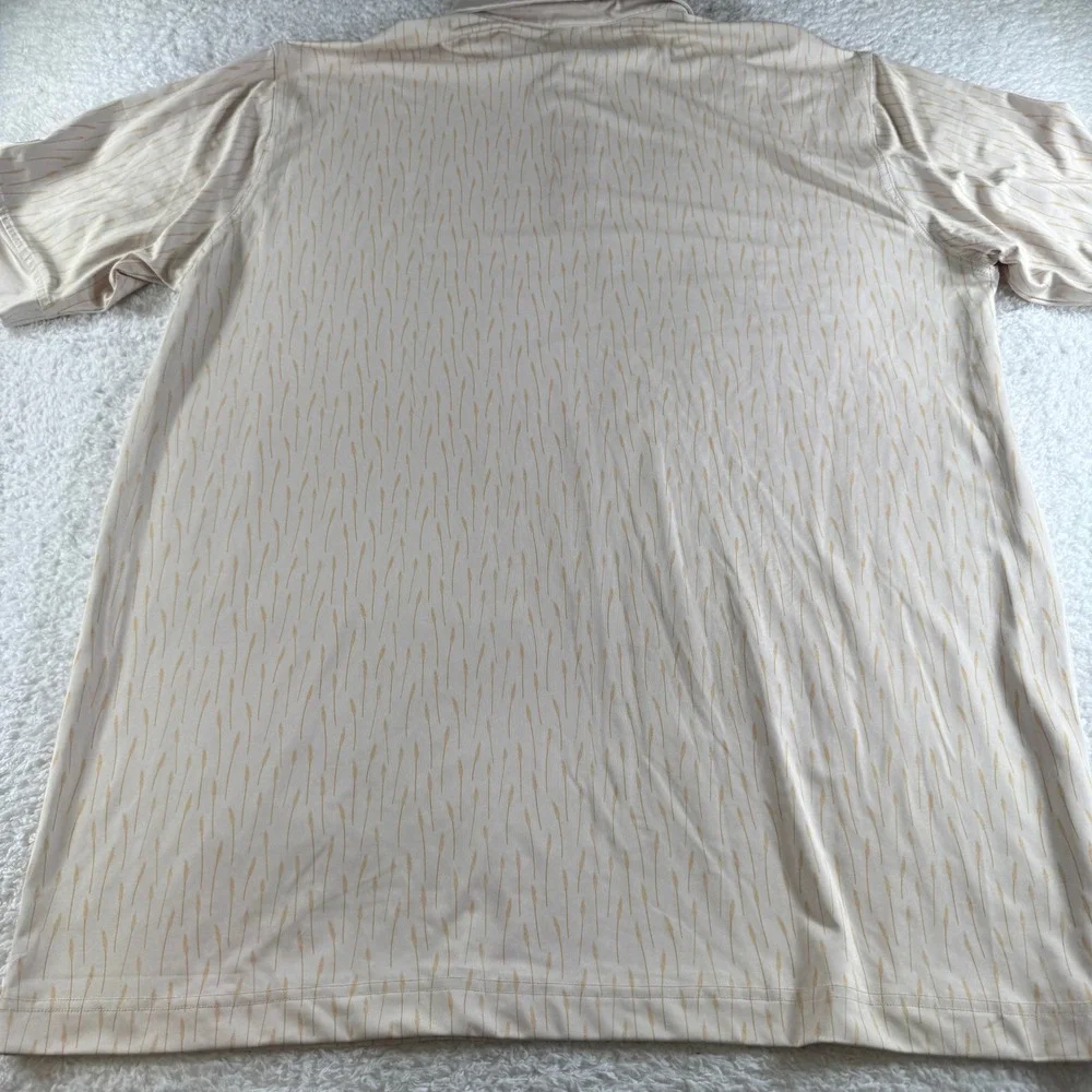 Waggle Golf Polo Shirt Short Sleeve Tan Wheat Cream Print Stretch Mens 2XL XXL - Picture 7 of 8